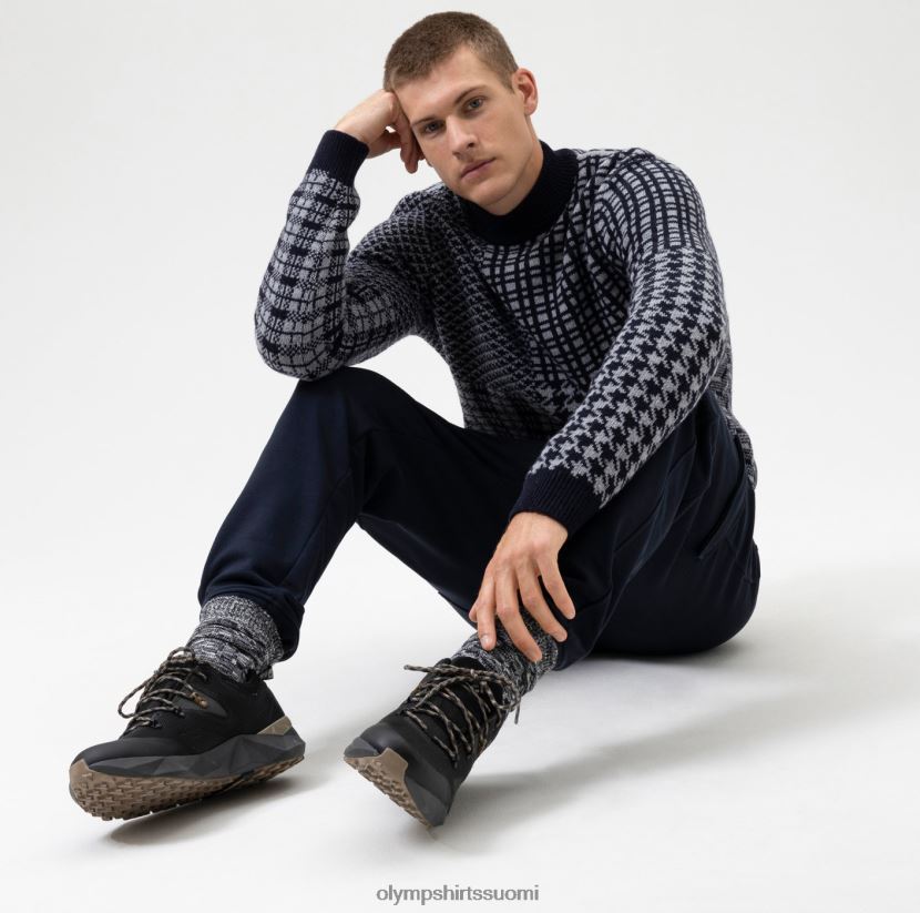 vaatetus OLYMP tason viisi neulea body fit, villapaidan pystykaulus, harmaa 24N6D1844