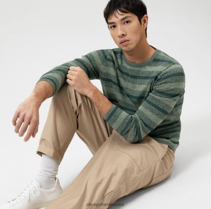 vaatetus OLYMP tason viisi neulea body fit, villapaita pyöreä pääntie, vihreä 24N6D1758