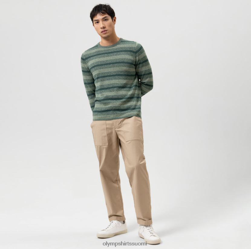 vaatetus OLYMP tason viisi neulea body fit, villapaita pyöreä pääntie, vihreä 24N6D1758