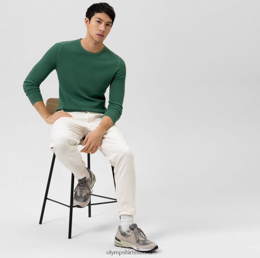 vaatetus OLYMP tason viisi neulea body fit, villapaita pyöreä pääntie, vihreä 24N6D1834