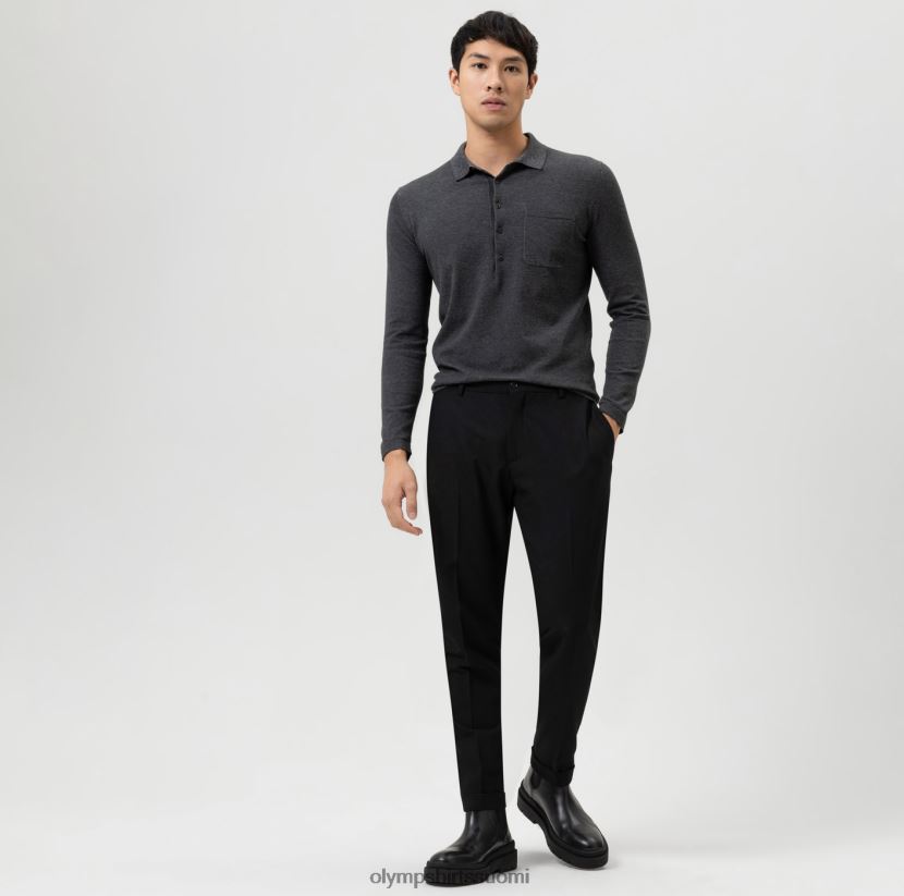 vaatetus OLYMP tason viisi neuleet body fit, poolo kaulus, antrasiitti 24N6D1754