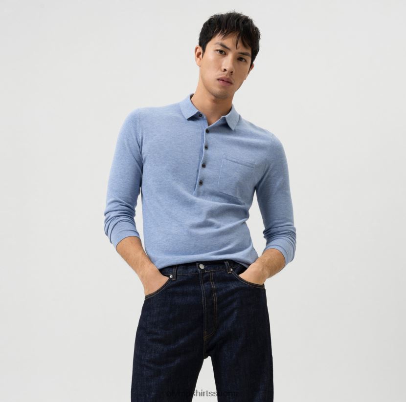 vaatetus OLYMP tason viisi neuleet body fit, poolo kaulus, taivas 24N6D1747