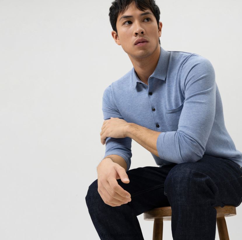 vaatetus OLYMP tason viisi neuleet body fit, poolo kaulus, taivas 24N6D1747