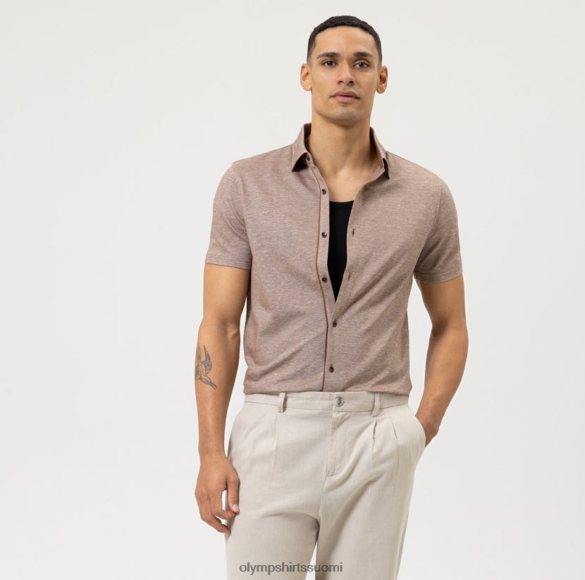 vaatetus OLYMP taso viisi rento vartalomalli, poolo, ruskea 24N6D2144