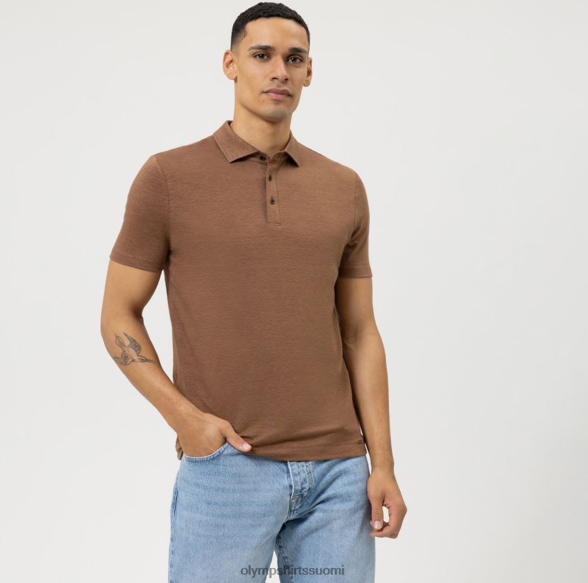 vaatetus OLYMP taso viisi rento vartalomalli, poolo, ruskea 24N6D2161