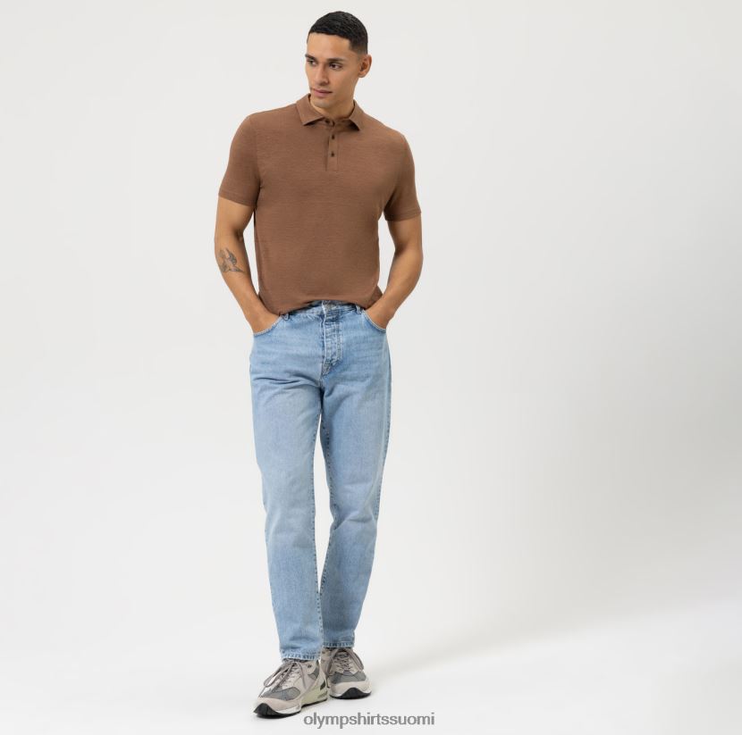 vaatetus OLYMP taso viisi rento vartalomalli, poolo, ruskea 24N6D2161