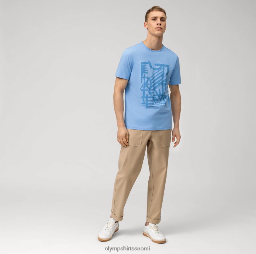 vaatetus OLYMP rento moderni malli, t-paita, vaaleansininen 24N6D2012