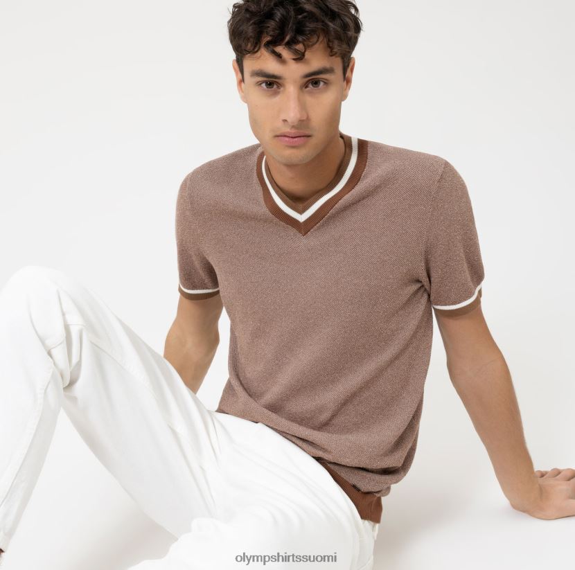 vaatetus OLYMP viidennen tason neule body fit, t-paita, ruskea 24N6D2023