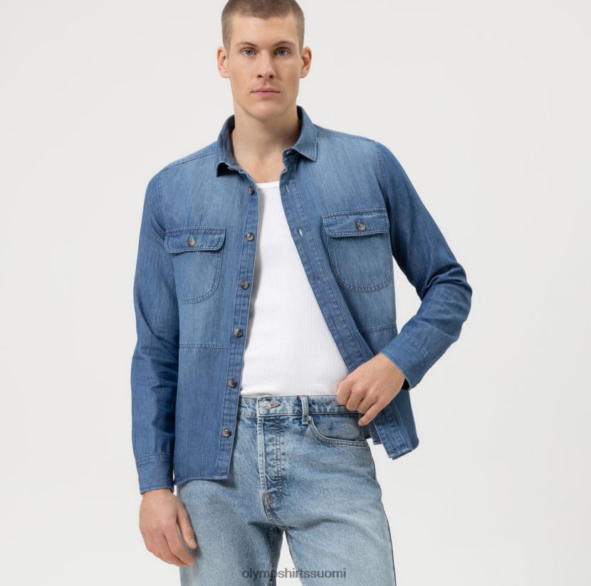 vaatetus OLYMP rento overshirt, rento paita, kent, indigo 24N6D1953