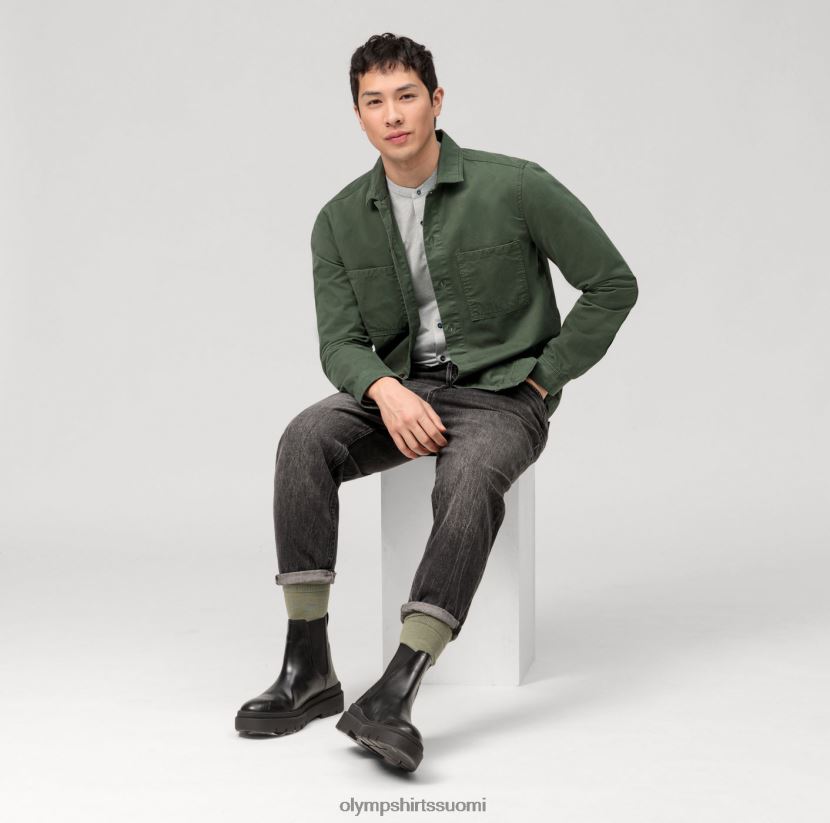 vaatetus OLYMP ei. kuusi 24/7 super ohut, bisnespaita, pystykaulus, oliivi 24N6D58