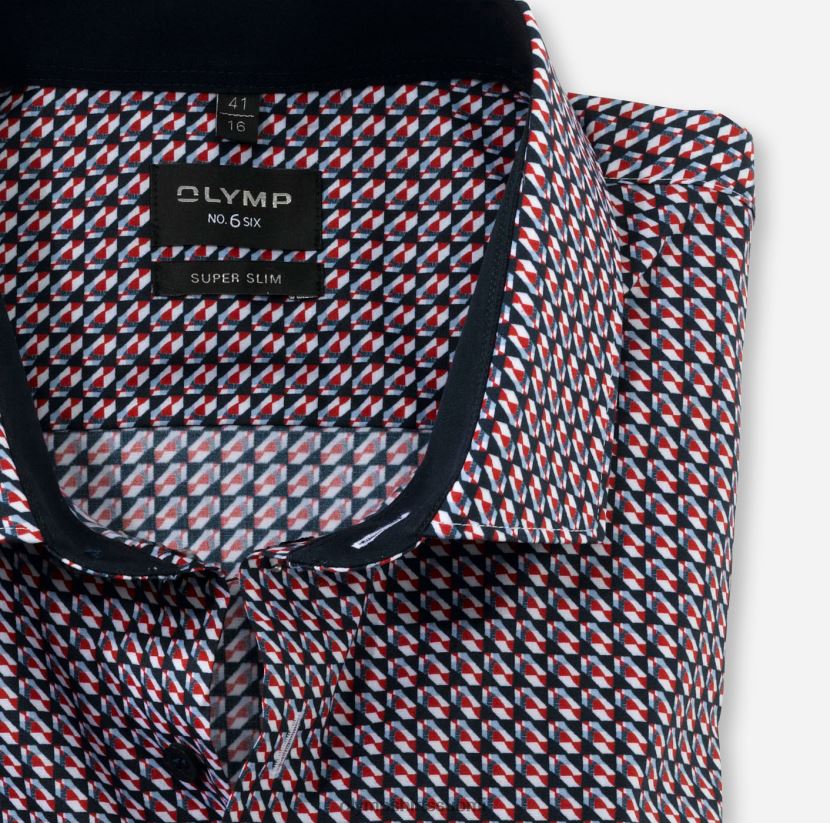 vaatetus OLYMP ei. kuusi super slim, business paita, pitkähihainen extra pitkä, moderni kent, punainen 24N6D308