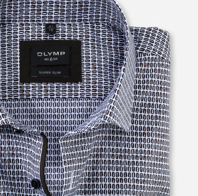 vaatetus OLYMP ei. kuusi superohut, bisnespaita, pitkähihainen erikoispitkä, moderni kent, ruskea 24N6D313