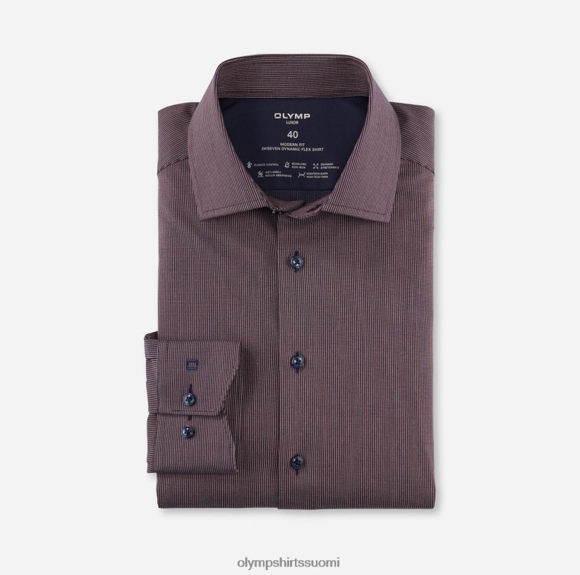 vaatetus OLYMP luxor 24/7 moderni istuvuus, bisnespaita, globaali kent, punaruskea 24N6D1075
