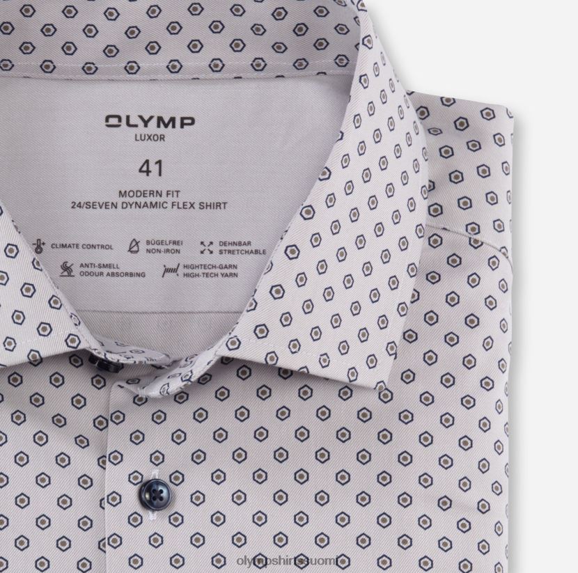 vaatetus OLYMP luxor 24/7 moderni istuvuus, bisnespaita, globaali kent, taupe 24N6D1076