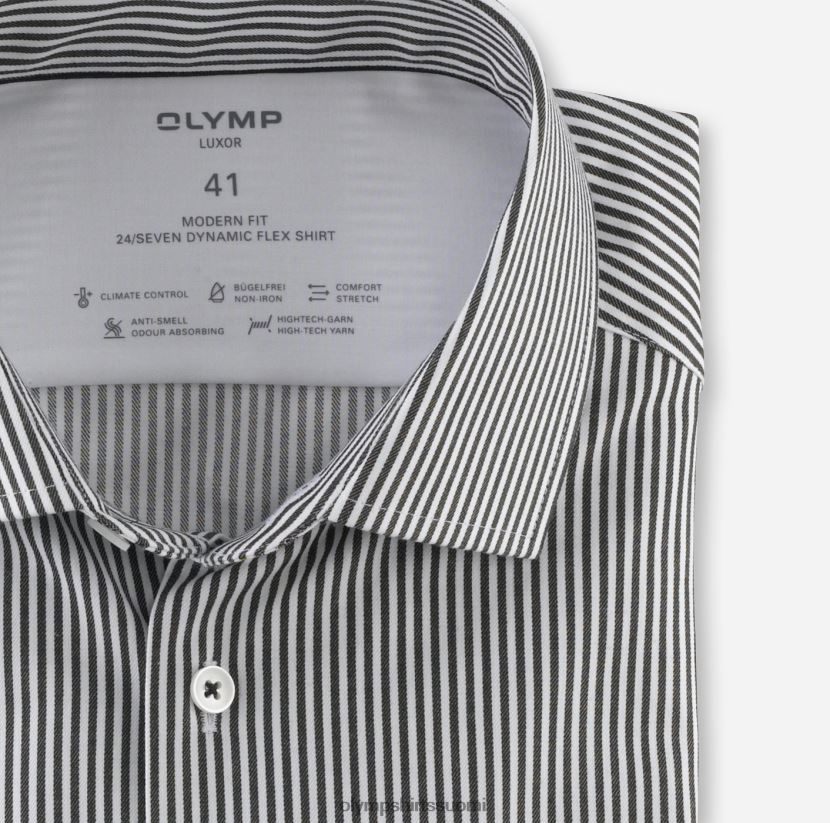 vaatetus OLYMP luxor 24/7 moderni istuvuus, bisnespaita, global kent, musta 24N6D921