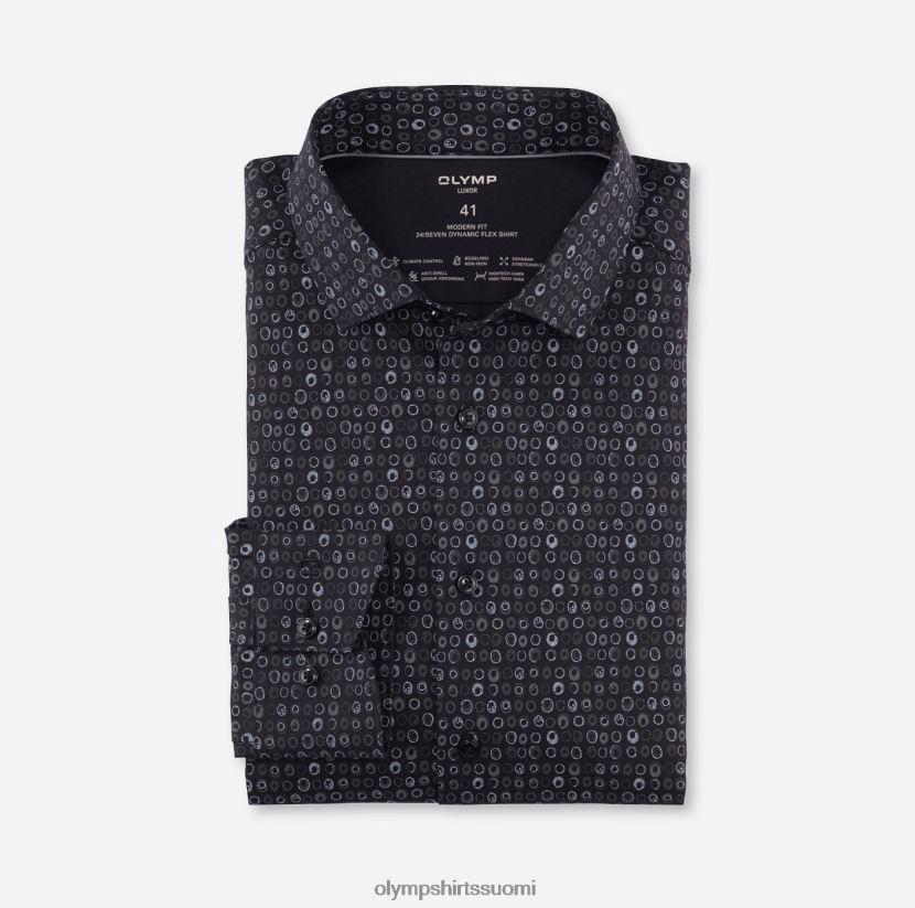 vaatetus OLYMP luxor 24/7 moderni istuvuus, bisnespaita, moderni kent, musta 24N6D1284