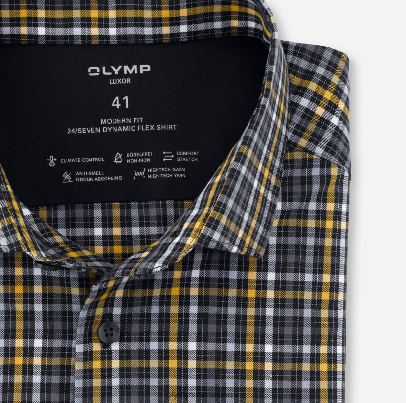 vaatetus OLYMP luxor 24/7 moderni istuvuus, bisnespaita, moderni kent, musta 24N6D1370