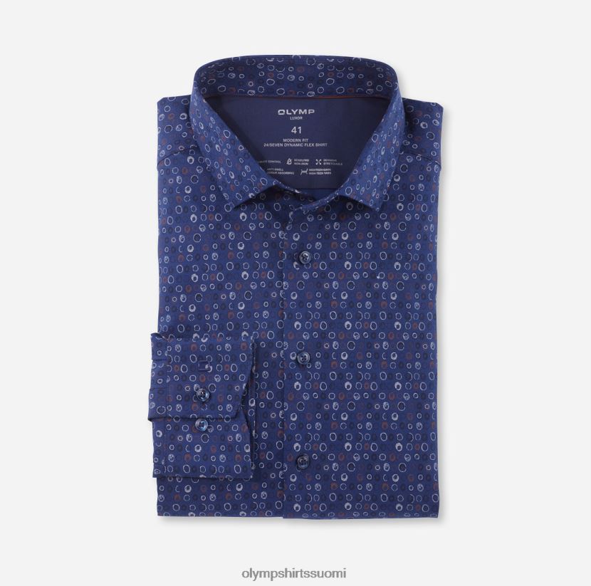 vaatetus OLYMP luxor 24/7 moderni istuvuus, bisnespaita, moderni kent, punaruskea 24N6D1288