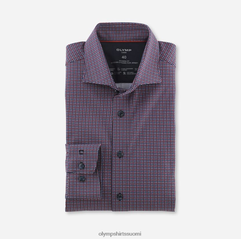 vaatetus OLYMP luxor 24/7 moderni istuvuus, bisnespaita, pitkähihainen erikoispitkä, kent, punainen oranssi 24N6D1419