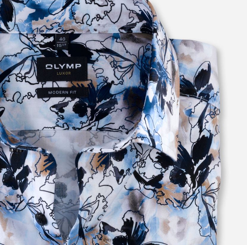 vaatetus OLYMP luxor moderni istuvuus, bisnespaita, globaali kent, bleu 24N6D1334