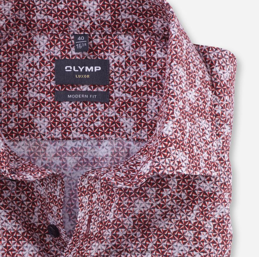 vaatetus OLYMP luxor moderni istuvuus, bisnespaita, globaali kent, punainen 24N6D1007