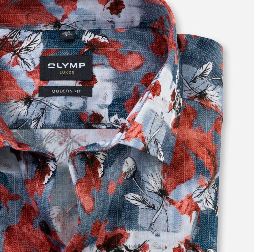 vaatetus OLYMP luxor moderni istuvuus, bisnespaita, globaali kent, punainen 24N6D1191