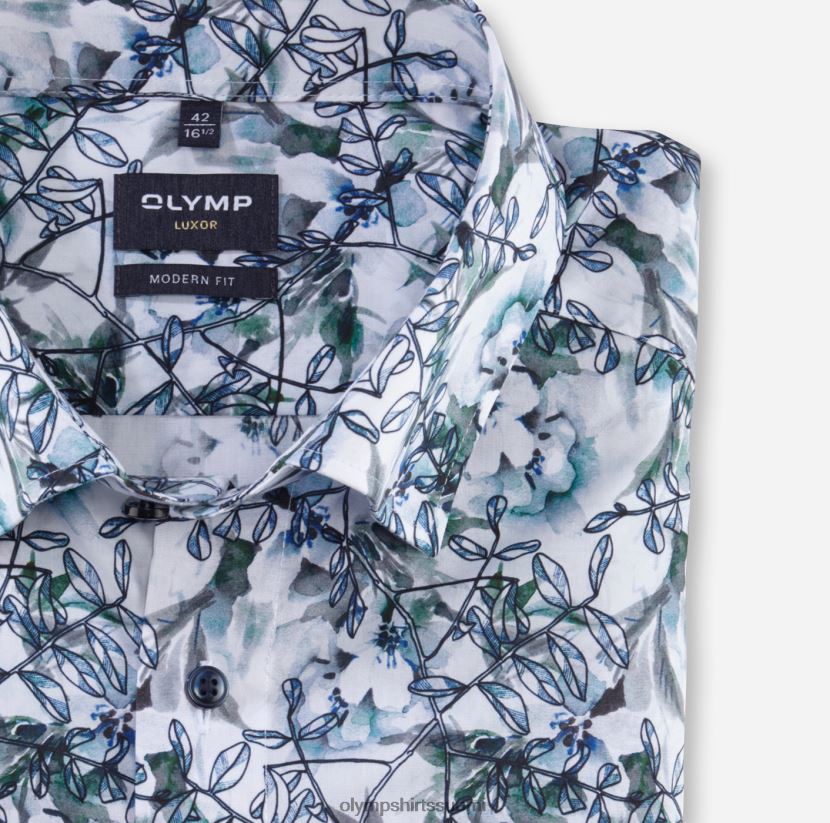 vaatetus OLYMP luxor moderni istuvuus, bisnespaita, napin alla, aqua 24N6D1082