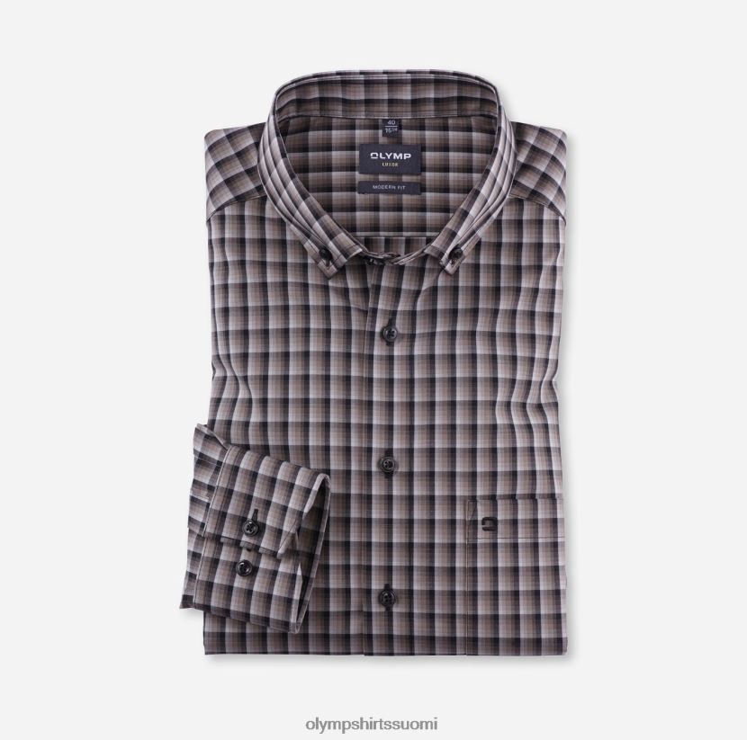 vaatetus OLYMP luxor moderni istuvuus, bisnespaita, napitus, taupe 24N6D1063