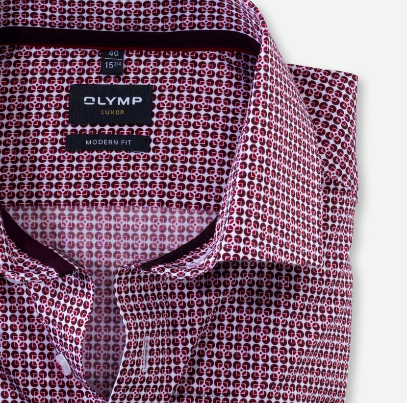 vaatetus OLYMP luxor moderni istuvuus, bisnespaita, pitkähihainen erikoispitkä, globaali kent, granaatti 24N6D1442