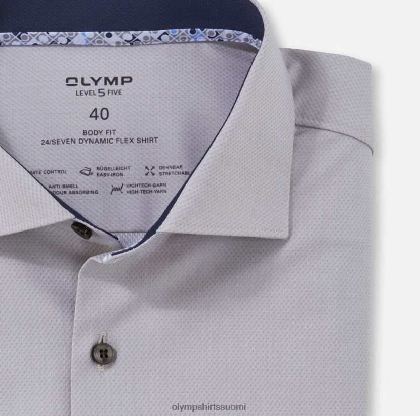 vaatetus OLYMP taso viisi 24/7 body fit, bisnespaita, kent, taupe 24N6D624