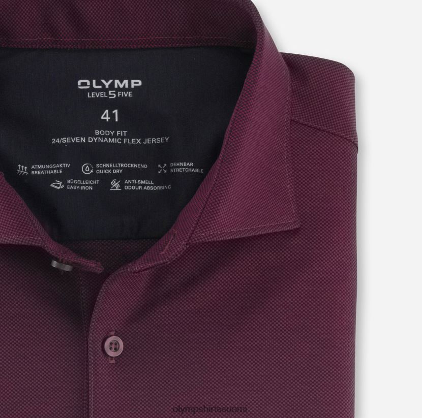 vaatetus OLYMP taso viisi 24/7 body fit, bisnespaita, kentti, granaatti 24N6D803