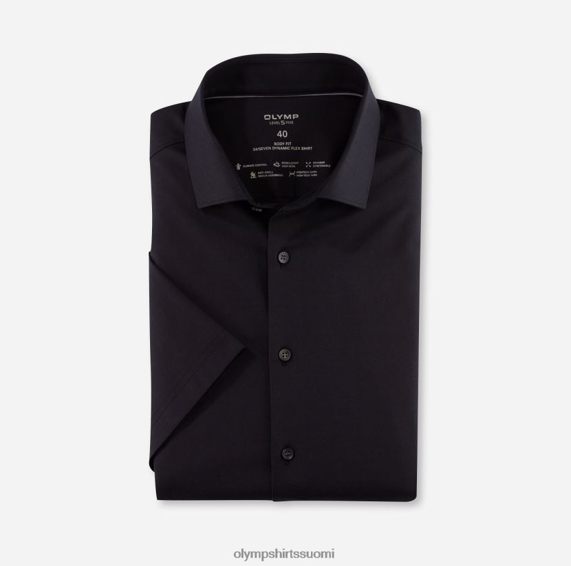 vaatetus OLYMP taso viisi 24/7 body fit, bisnespaita, moderni kent, musta 24N6D468