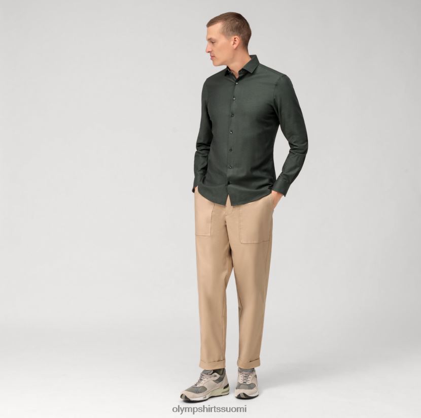 vaatetus OLYMP taso viisi 24/7 body fit, bisnespaita, moderni kent, oliivi 24N6D396