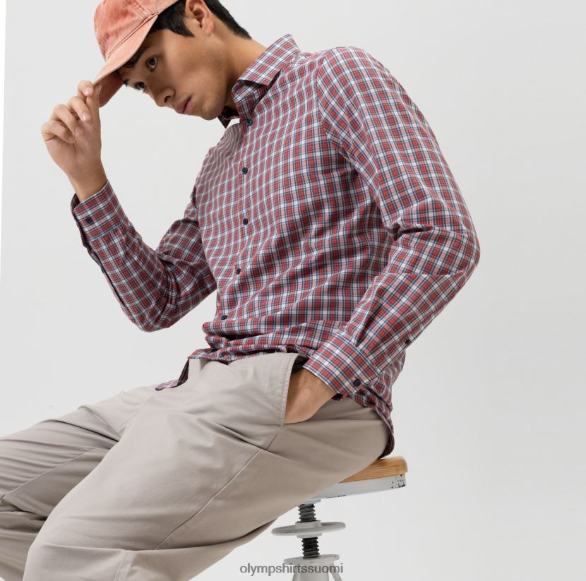 vaatetus OLYMP taso viisi 24/7 body fit, bisnespaita, moderni kent, punainen 24N6D648