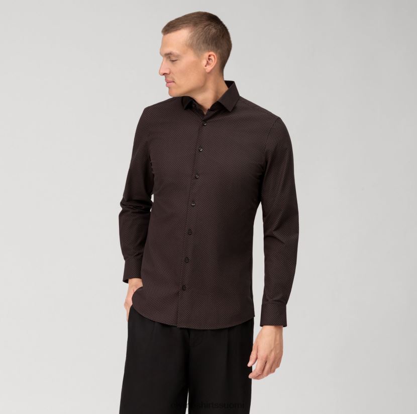 vaatetus OLYMP taso viisi 24/7 body fit, bisnespaita, moderni kent, punaruskea 24N6D540