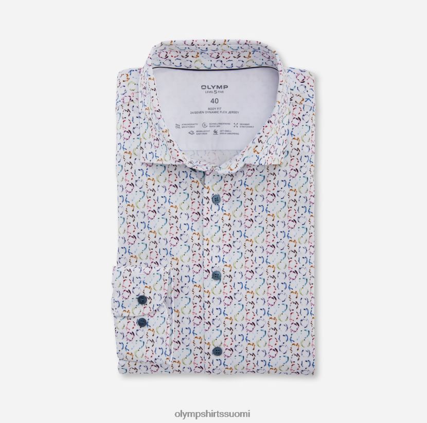 vaatetus OLYMP taso viisi 24/7 body fit, bisnespaita, moderni kent, valkoinen 24N6D752