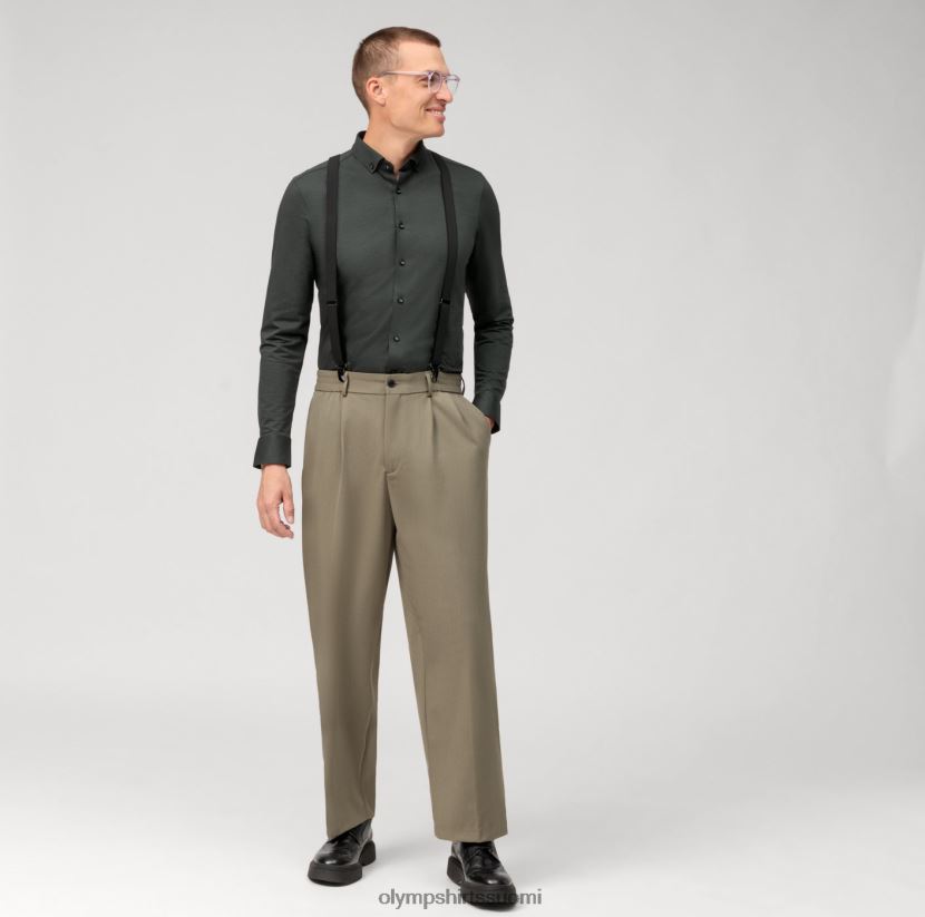vaatetus OLYMP taso viisi 24/7 body fit, bisnespaita, napitus, oliivi 24N6D528