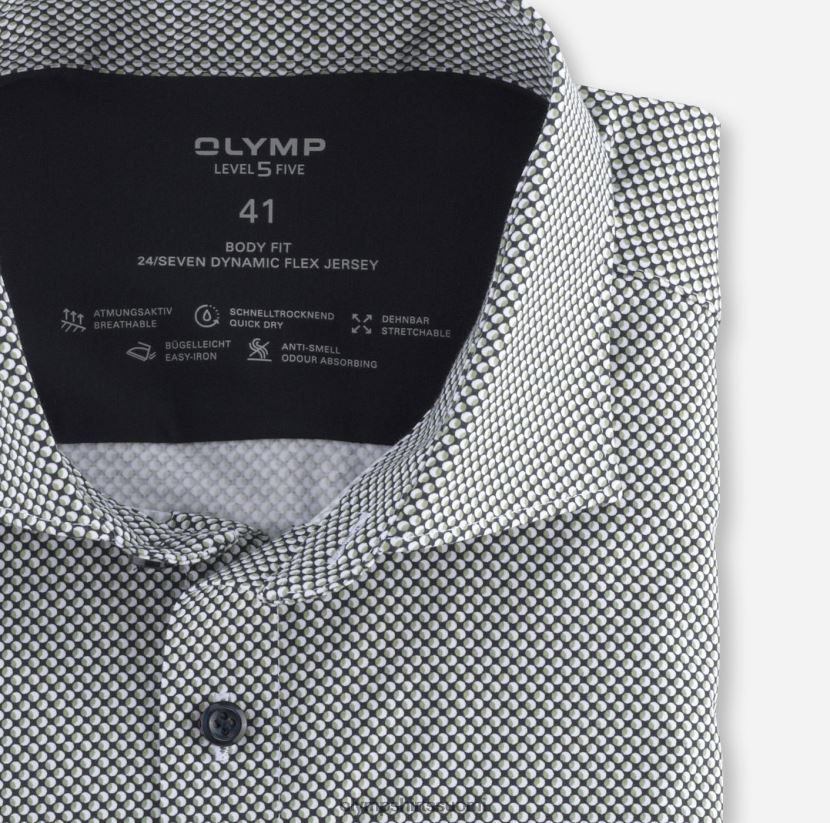 vaatetus OLYMP taso viisi 24/7 body fit, työpaita, kent, limenvihreä 24N6D628