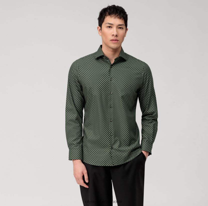 vaatetus OLYMP taso viisi 24/7 body fit, työpaita, kent, oliivi 24N6D478