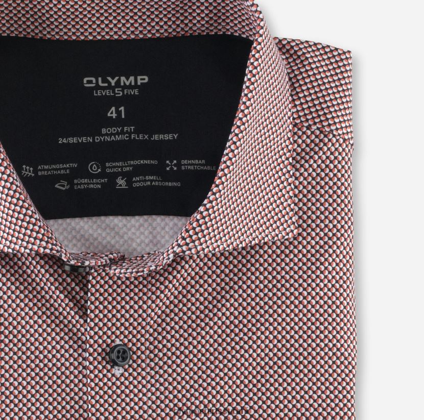 vaatetus OLYMP taso viisi 24/7 body fit, työpaita, kent, punainen oranssi 24N6D627