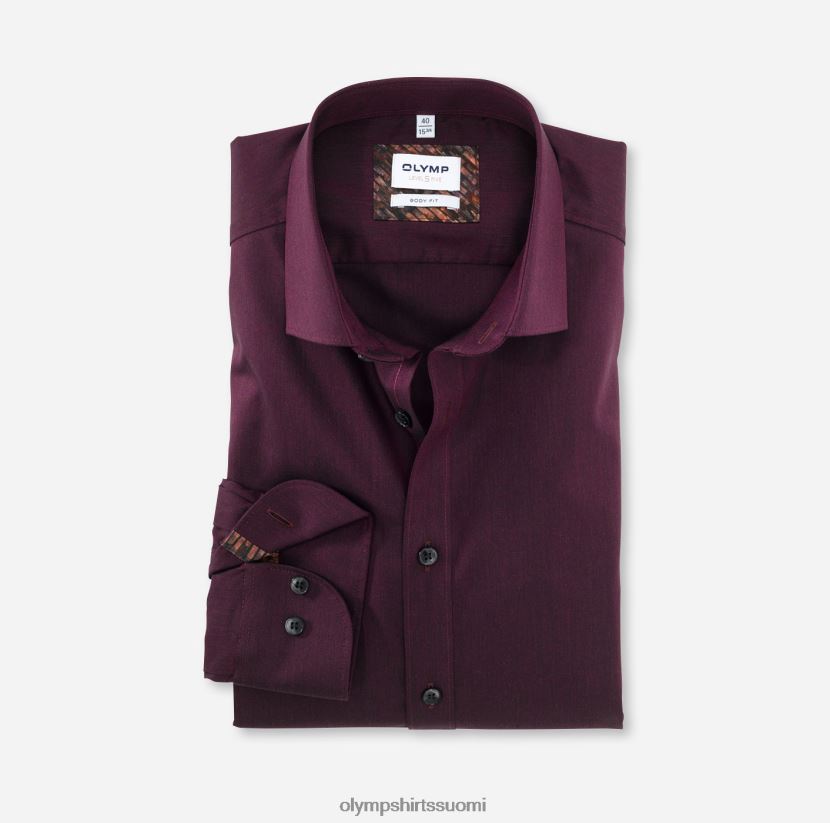 vaatetus OLYMP tason viisi body fit, bisnespaita, moderni kent, granaatti 24N6D799