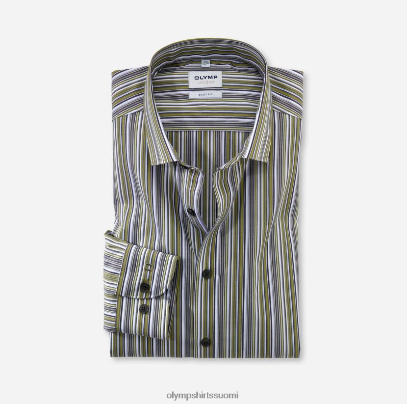 vaatetus OLYMP tason viisi body fit, bisnespaita, moderni kent, limenvihreä 24N6D724
