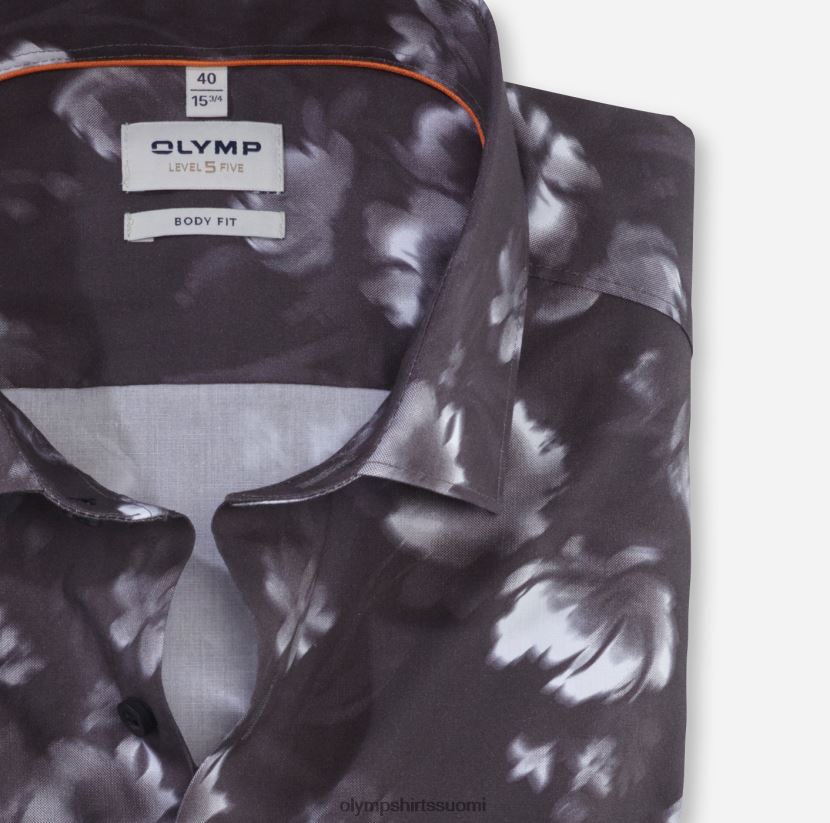 vaatetus OLYMP tason viisi body fit, bisnespaita, moderni kent, musta 24N6D703