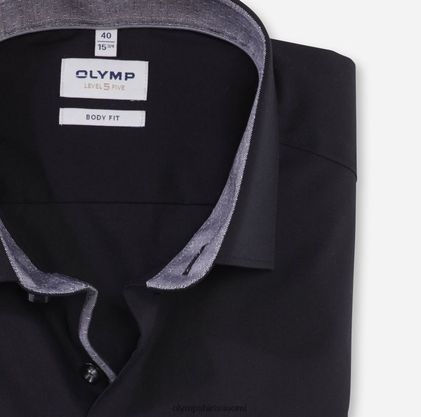 vaatetus OLYMP tason viisi body fit, bisnespaita, moderni kent, musta 24N6D718