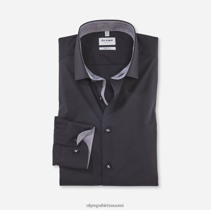 vaatetus OLYMP tason viisi body fit, bisnespaita, moderni kent, musta 24N6D744