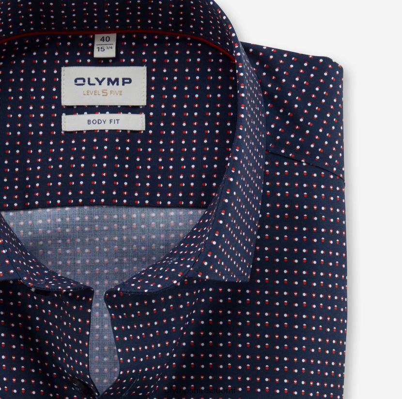 vaatetus OLYMP tason viisi body fit, bisnespaita, moderni kent, punainen 24N6D509