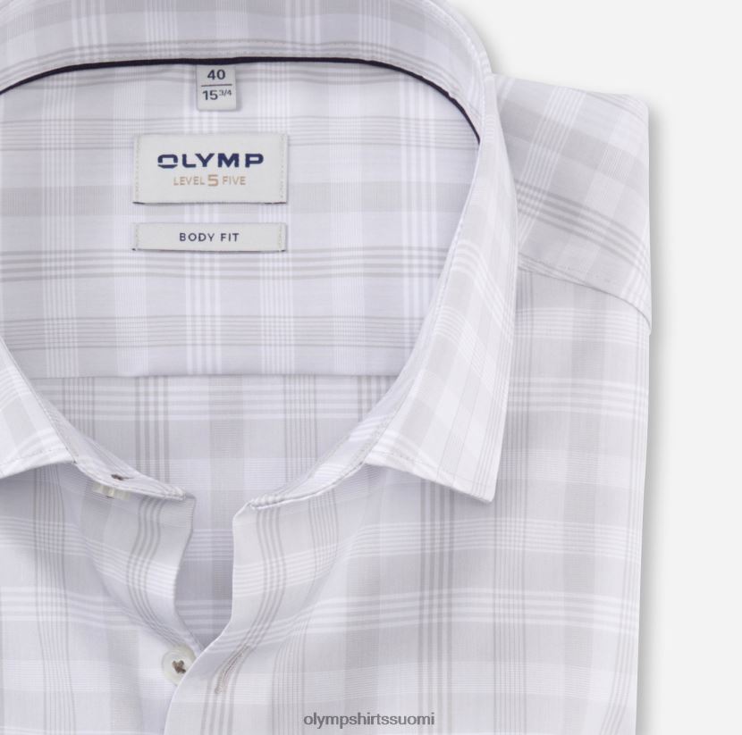 vaatetus OLYMP tason viisi body fit, bisnespaita, moderni kent, vaaleanharmaa 24N6D452