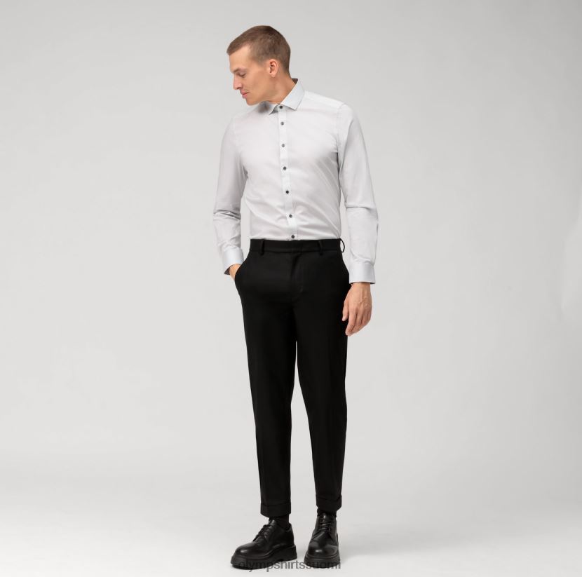 vaatetus OLYMP tason viisi body fit, bisnespaita, moderni kent, vaaleanharmaa 24N6D526