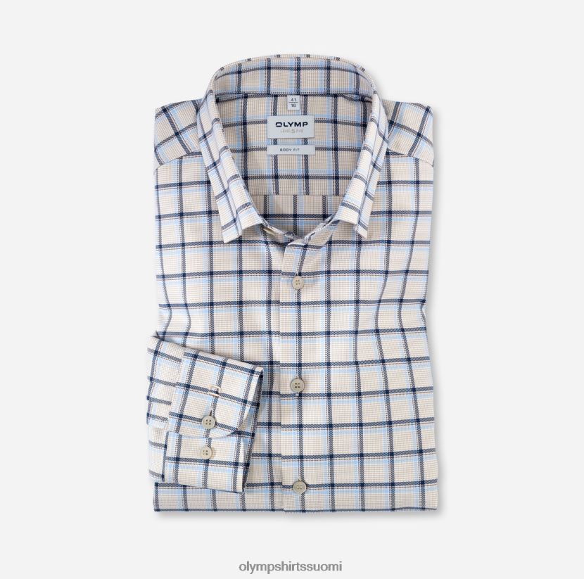 vaatetus OLYMP tason viisi body fit, bisnespaita, napin alla, luonnollinen 24N6D743