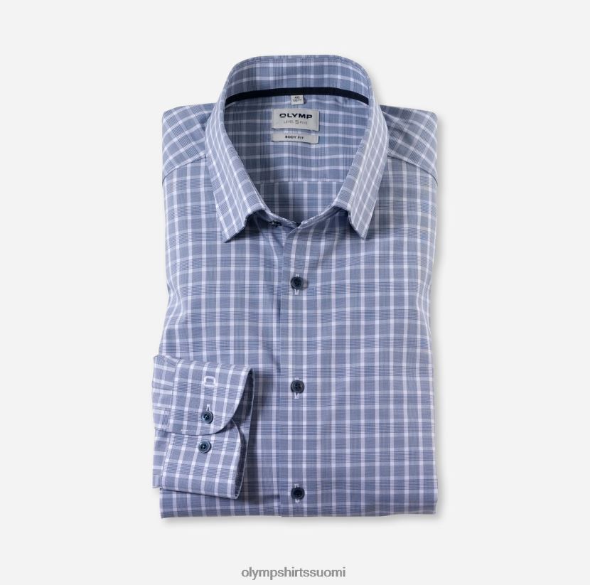 vaatetus OLYMP tason viisi body fit, bisnespaita, napin alta, savunsininen 24N6D706